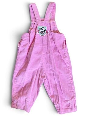 Vintage Pink Snoopy Corduroy Kids Overalls
